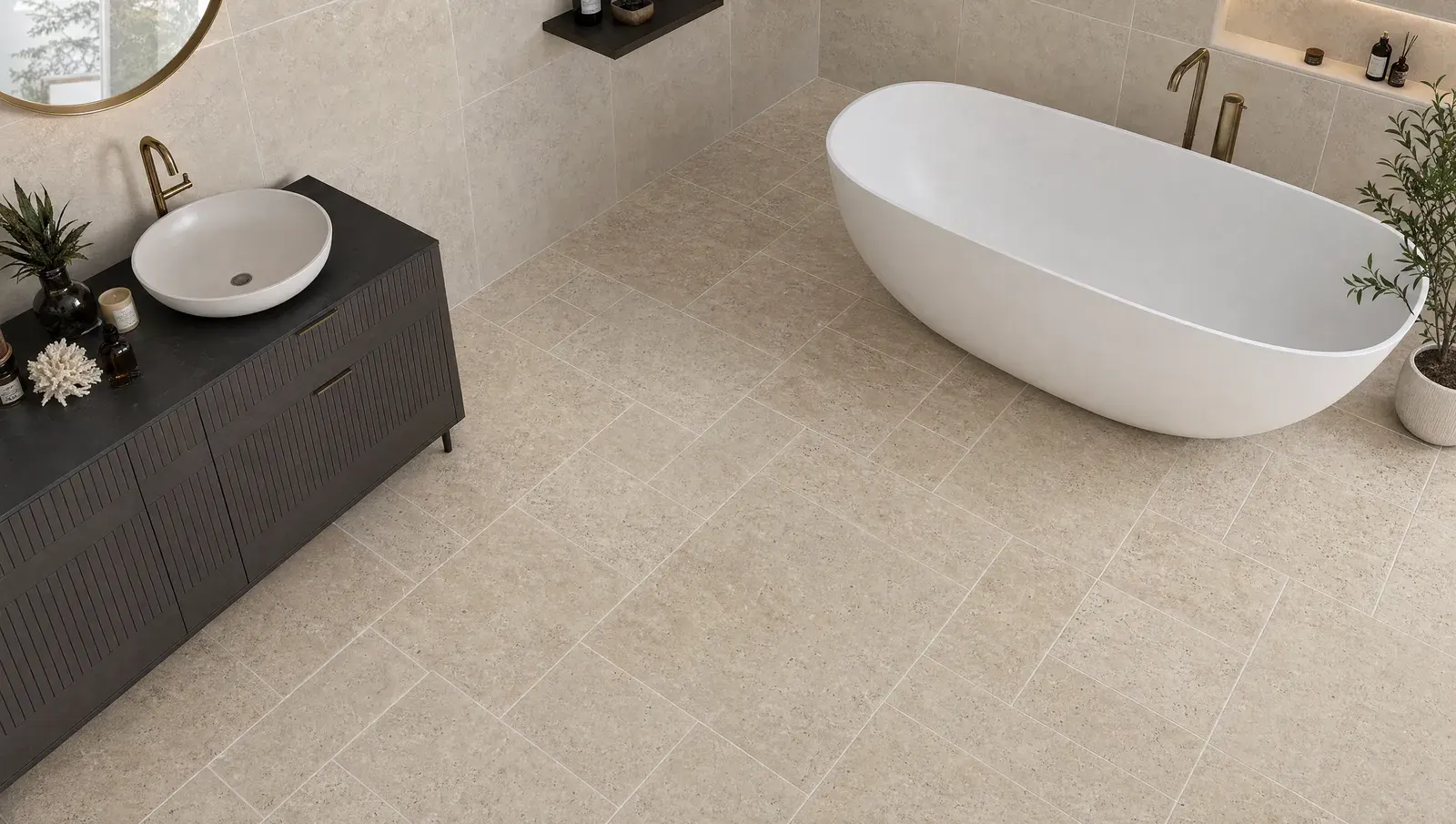 Bathroom — Beige Travertine
