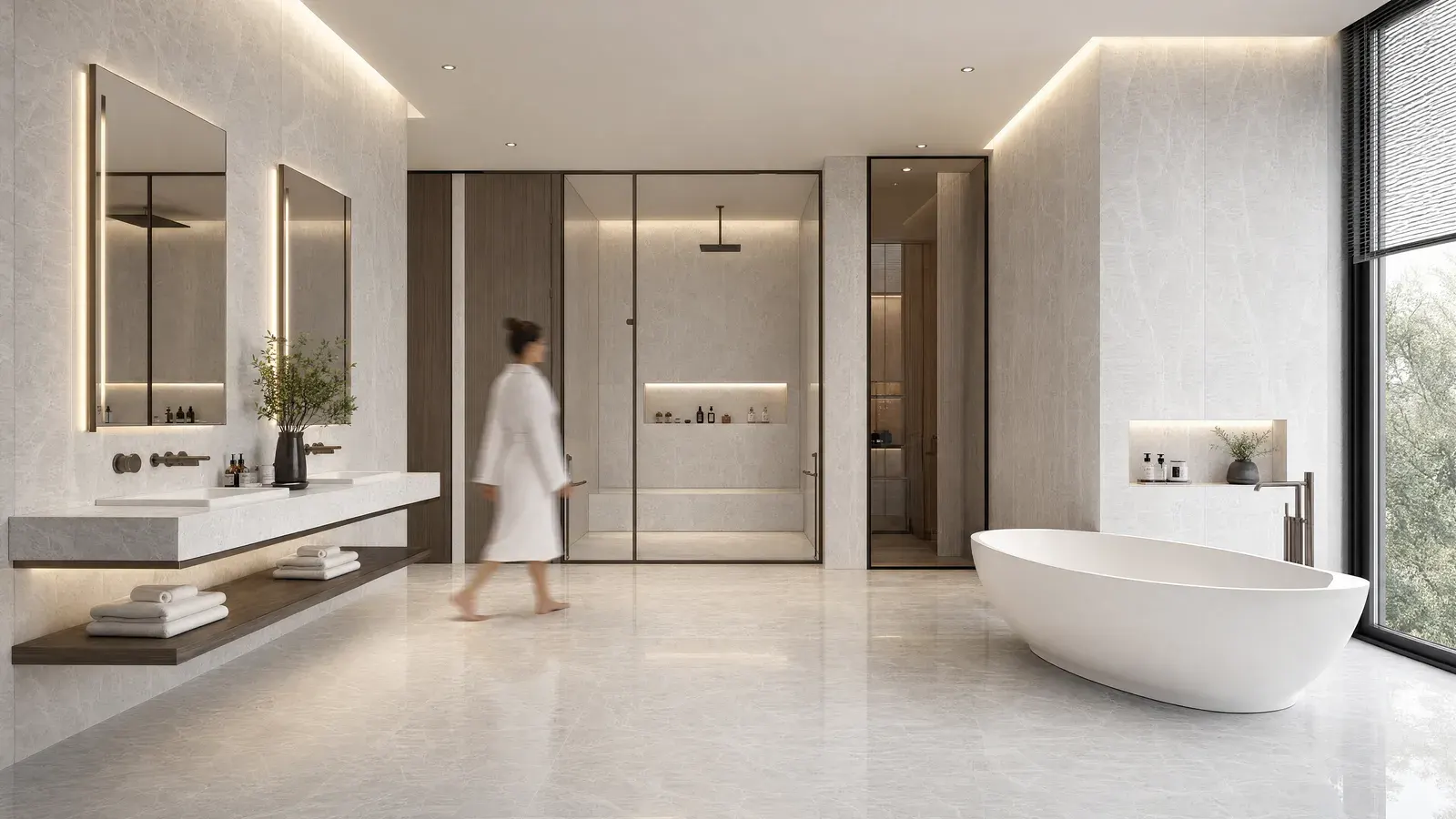 Bathroom — Neyriz White Marble
